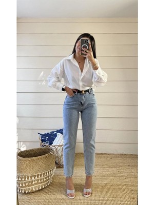 Beeke Lily Kadın Esnek Trend Mavi Jeans