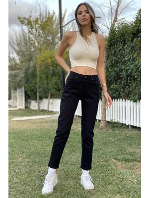 Beeke Yüksek Bel Mom Fit Jean