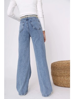 Beeke Marina Salaş Yüksek Bel Likralı Salaş Paça Denim Kot Pantolon Jeann
