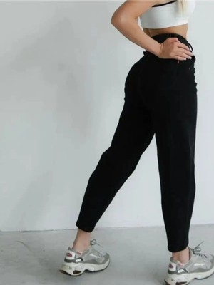Beeke Isabella Zero Max Yüksek Bel Siyah Mom Likralı Esnek Kot Pantolon Esnek Jeans