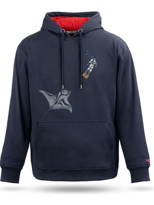 Tarrzzcom Manta Vatozu ve Dalgıç Kapşonlu Sweatshirt