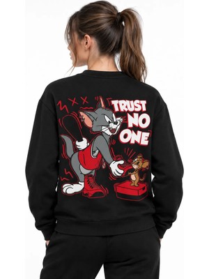 Book OrBook Trust No One Tom Jerry Bl Sweatshirt Kadın (YSW368)