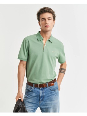 Gant Erkek Yeşil Regular Fit Polo Yaka T-Shirt