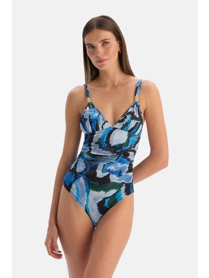 Dagi Multicolor Patterned Triangle Swimsuit