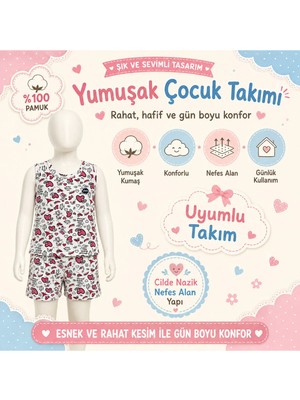 Kamikam Kaliteli Pamuklu Kız Çocuk Çamaşır Iç Giyim Takımı (Külot + Atlet)