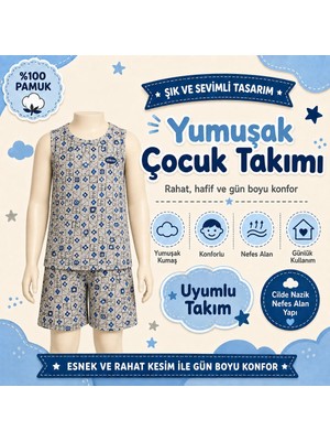 Kamikam Kaliteli Pamuklu Erkek Çocuk Çamaşır Iç Giyim Takımı