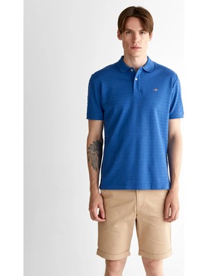 Gant Men's Navy Regular Fit Striped Polo
