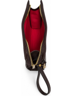 No Name Bayan El Portföy Clutch Suni Deri Çanta