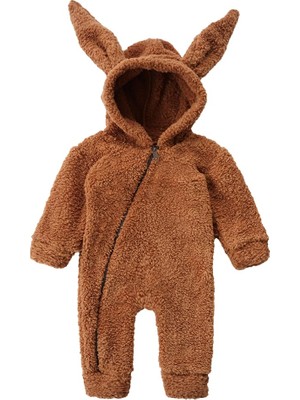 Happy Trend Erkek Bebek ve Çocuk Tavşan Peluş Welsoft Fermuarlı Uzun Kollu Uyku Astronot Tulum