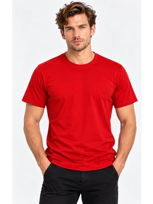 Machi Erkek Regular Tshirt Tişört T-Shirt Tam Beden Beyaz Füme Gri Haki Kırmızı Siyah Taş