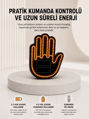 Str Store Pilli LED Işık Araç Camı Için Uzaktan Kumandalı El Simgesi