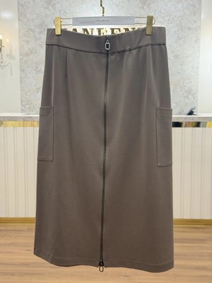 Sentez SZ-5469-C Camel Renk Cep Detaylı Fermuarlı Etek