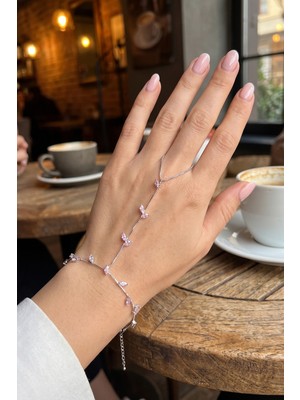 Kuşkaya Ticaret Gümüş Renk Pirinç Zirkon Taşlı Yaprak Model Şahmeran