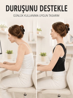 Str Store Dik Duruş ve Postür Korsesi Ayarlanabilir Çapraz Lastikli Sırt Bel Desteği