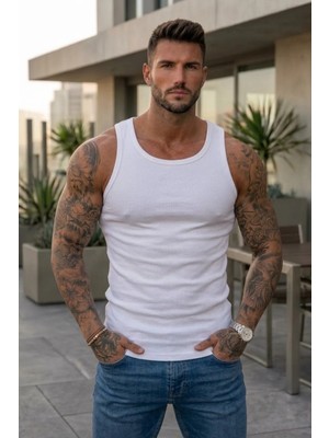 Erkek Slim Fit Fitilii Pamuklu Atlet