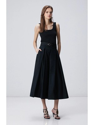 Network Black Poplin Skirt