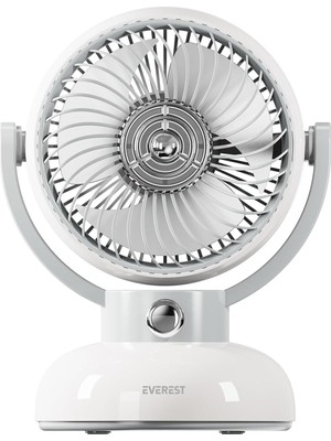 Str Store Everest Masaüstü USB Mini Fan - 4 Inç Sessiz LED Işıklı Retro Vantilatör, 1200MAH Şarj Edilebilir Bataryalı 3 Kademeli Taşınabilir Fan