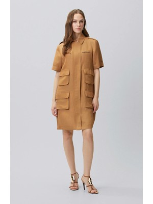 Network Camel Mini Linen Dress