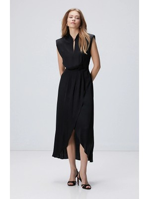 Network Black Midi Length Dress