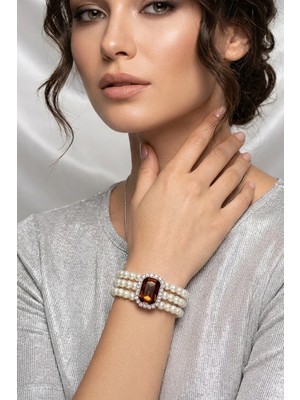 BB Bridal Boutique Kristal Taşlı Baget Taşlı Bileklik Gümüş Kaplama Taşlı Choker Tasarım Şık Bileklik