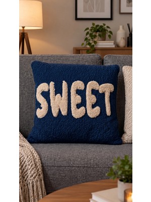 Puff Table Kişiye Özel Isim Yazılı Punch Kırlent Teddy Kumaş Iç Dolgu Dahil 45 x 45