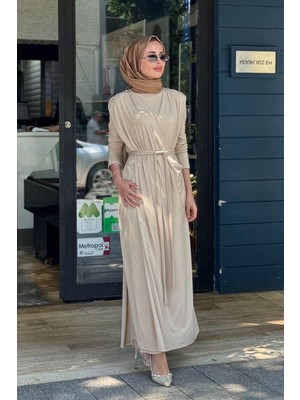 Green Jade Sandy Elbise 5016 Bej