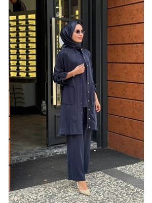 Miss Dalida Uzun Ceket 3268804 Lacivert