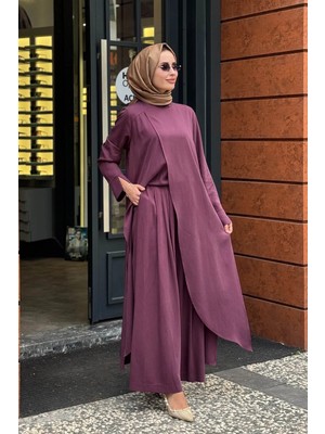 Al-Marwah Almarwah Pantolonlu Takım 203047 Mor