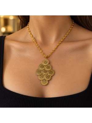 Gold Kaplama Beşi Bir Yerde Kolye