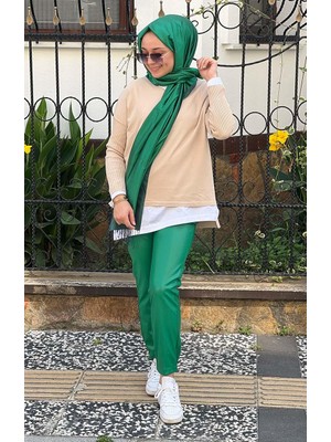 Al-Marwah alMARWAH Deri Pantolon BLK606004 Yeşil