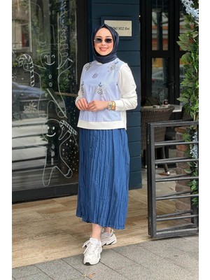FUAT GÜRSEN Fuat Gürşen Etek 26Y-5428 Indigo