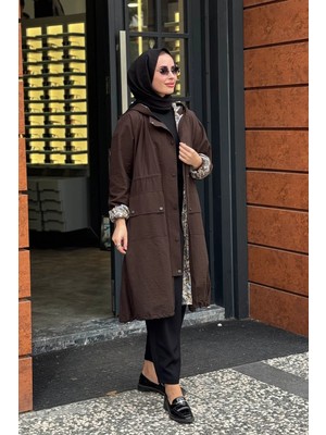Beiaz Nora Büzgülü Trençkot SK27-1001 Acı Kahve