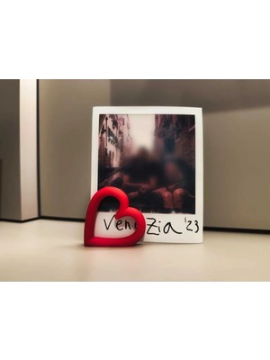 Besing Kalp Tasarımlı Polaroid Fotoğraf Tutucu & Dekoratif Fotoğraf Standı - Çok Renkli 2 Adet