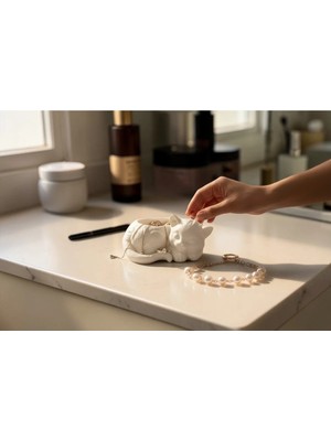 Besing Kedi Figürlü Takı Standı – 3D Baskı Takı Organizer – Minimal Dekoratif Takılık