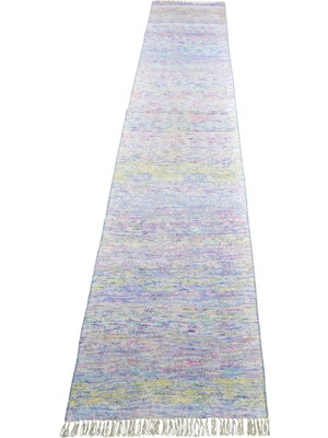 Kilim Antik El Dokuma Okyanus Dalgalı Bukleli Pamuklu Yörük Yolluk Kilim 1898 - Yeni - Çok Renkli
