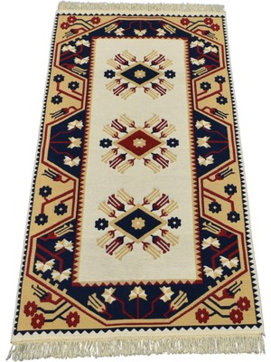 Zehra Abla Halı Yeni Lüks Otantik Çift Yüzlü Tasarım Makine Kilim 7574