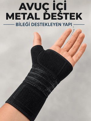Aslanoğlu Store Ayarlanabilir El Bilek Desteği Metal Destekli Cırtlı Bileklik El Ateli