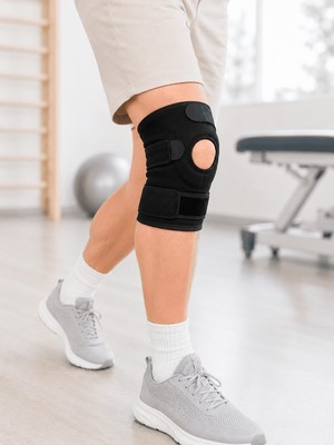 Aslanoğlu Store Kısa Diz Desteği Ligamentli Açık Diz Kapağı Cırtlı Ayarlanabilir Dizlik