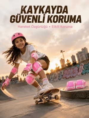 Aslanoğlu Store Pembe Çocuk Koruyucu Dizlik Dirseklik ve El Bilek Koruyucu