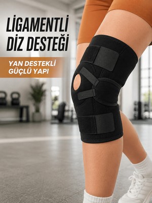 Aslanoğlu Store Ligamentli Sporcu Dizliği Patella Destekli Ayarlanabilir Bantlı Diz Koruyucu