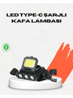 Aslanoğlu Store USB Şarjlı Kafa Feneri 800 Lumen Ayarlanabilir Cob ve Xpe LED