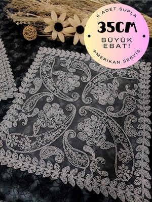 SBN - Store Supla, Gri Amerikan Servis 6lı Supla, 6 Adet Supla, 6lı Tabak Altlığı