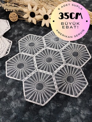 SBN - Store Supla, Krem Amerikan Servis 6lı Supla, 6 Adet Supla, 6lı Tabak Altlığı