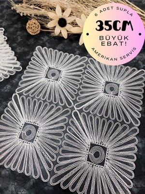 SBN - Store Supla, Krem Amerikan Servis 6lı Supla, 6 Adet Supla, 6lı Tabak Altlığı