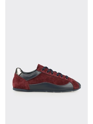 Elle Burgundy Leather Women's Sneakers