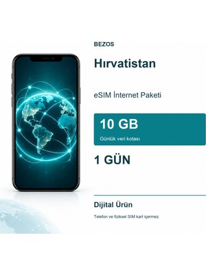 SBN - Store Hırvatistan Esım Internet Paketi Günlük 10 GB 1 Gün
