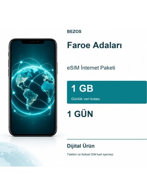SBN - Store Faroe Adaları Esım Internet Paketi Günlük 1 GB 1 Gün