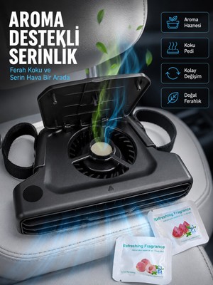 Belirtilmemiş USB Şarjlı Araç Boyun Soğutucu Fan 5 Kademeli Sessiz Çalışan Turbo Fan
