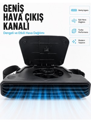 SBN - Store 5 Kademeli Araç Içi Boyun Serinletme Fanı Güçlü Turbo Hava Akışlı USB Şarjlı