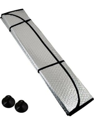 Happy Trend Concept Oto Ön Cam Araba Güneşliği Katlanabilir Dışı Alüminyum Metalize Arası Balonlu Katlanabilir Güneşlik (130 * 60 Cm)